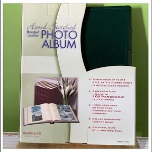 REMBRANDT LARGE HAND STITCHED LEATHER PHOTO ALBUM
